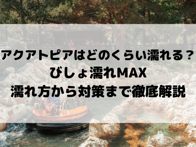 アクアトピアはどのくらい濡れる？ びしょ濡れMAX濡れ方から対策まで徹底解説
