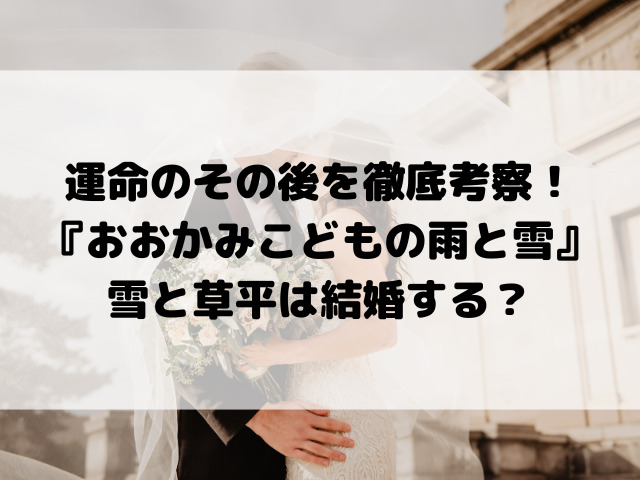 運命のその後を徹底考察！『おおかみこどもの雨と雪』雪と草平は結婚する？